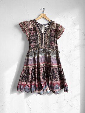 Sea New York Brooke Border Flutter Sleeve Dress  Size M NWT